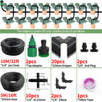 Greenhouse Drip Irrigation Kit Automatic Watering System Garden 4-Way 4/7mm to 3/5mm Hose Dripper for Pot Plant Vegetable Bonsai