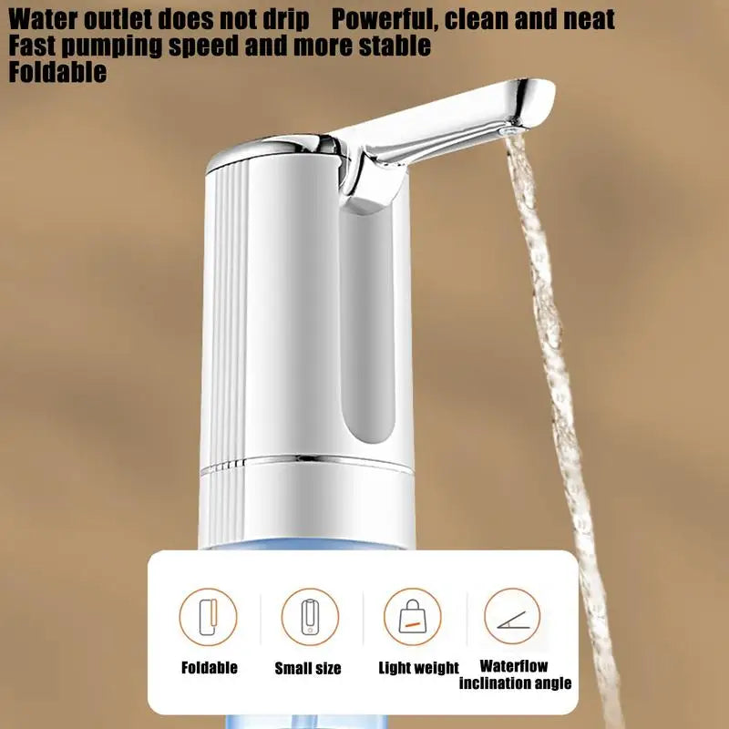 Foldable bottled water pump Rechargeable Multifunctional Drinking Water Pump Button Control Portable Electric Water Dispenser