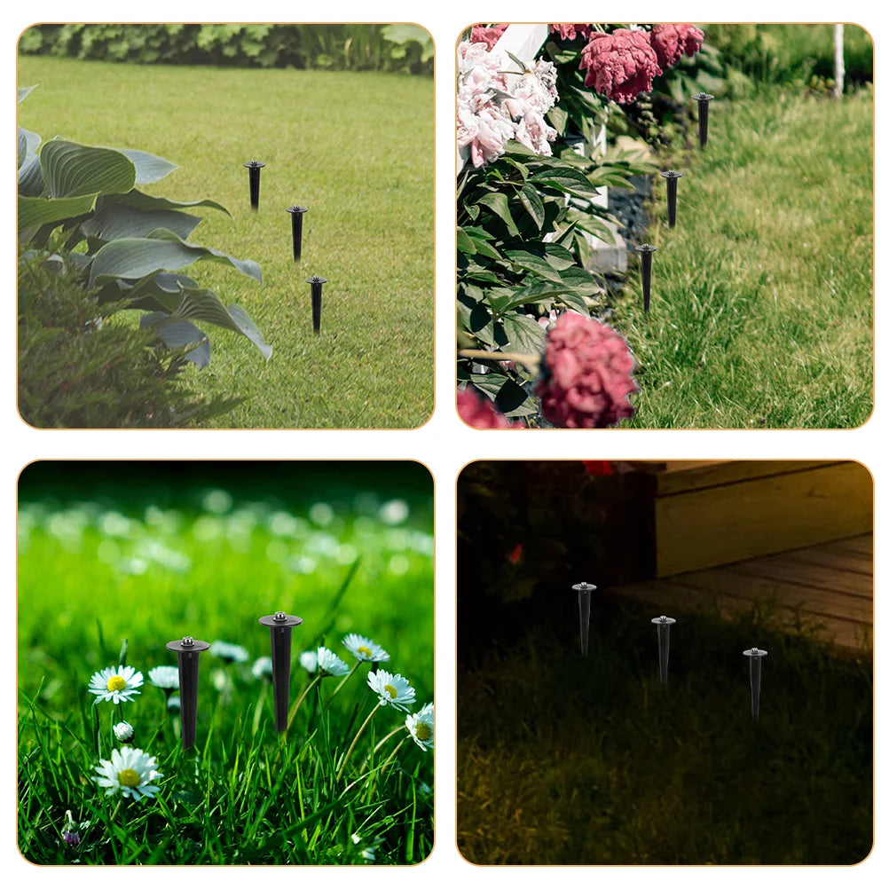 12pcs Solar Ground Stakes Metal Spikes For Outdoor Light Garden Lawn Yard Decorative Christmas Stabilizers Landscape Fixtures