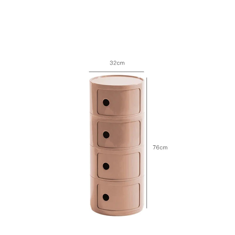 Round bedside table nordic plastic Bedside cabinet for bedroom small side end table nightstand Storage locker