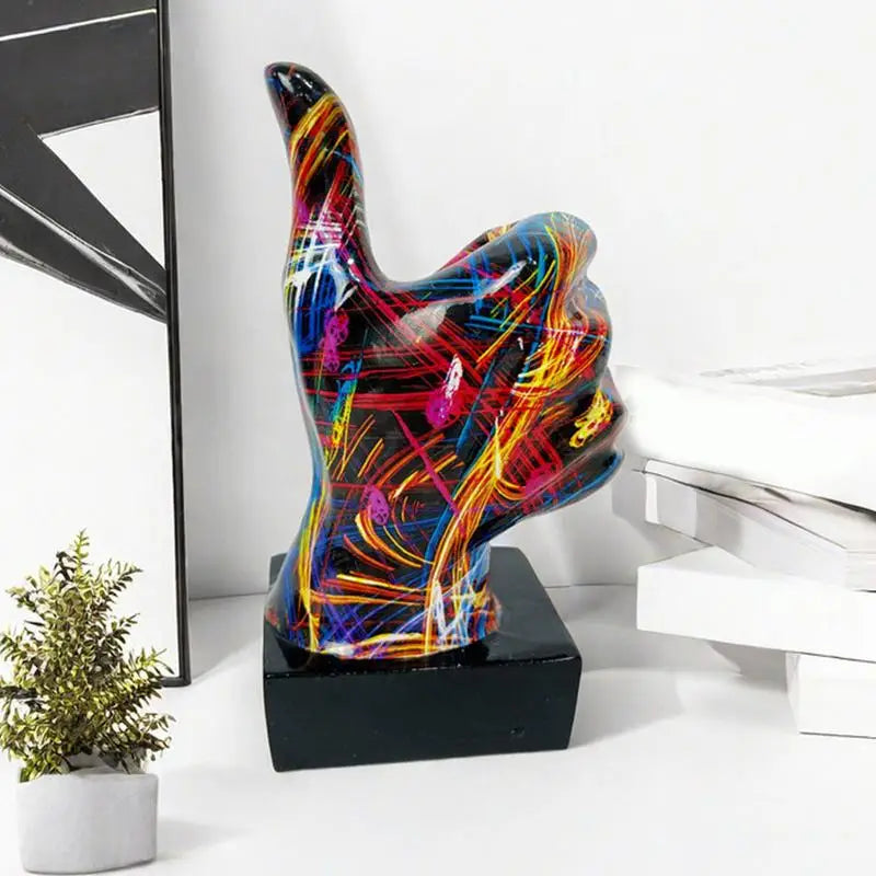 Graffiti Hand Gesture Ornament Art And Crafts Resin Gesture Statue Desktop Ring A Living Room Home Decoration