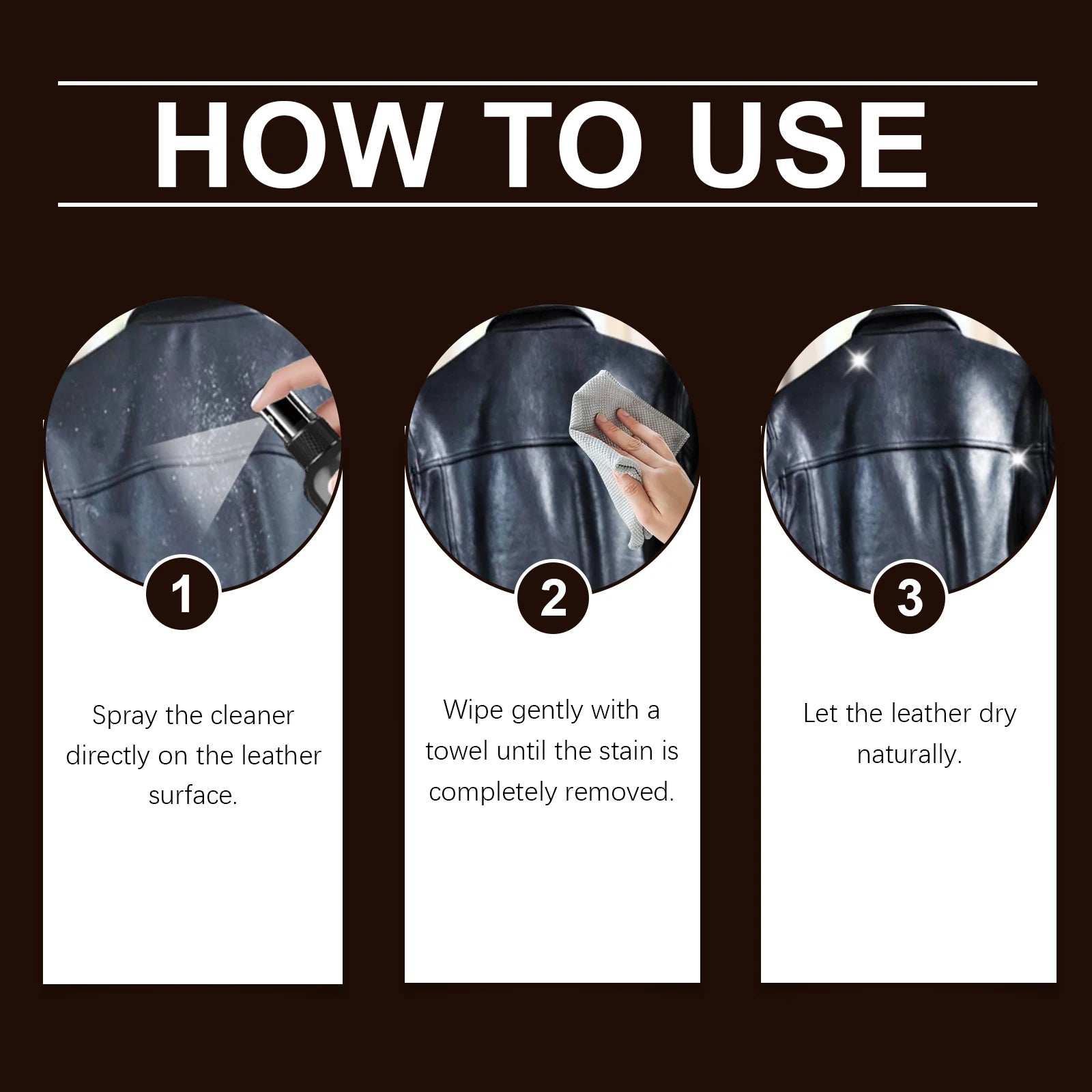 100/200ml Leather Jacket Cleaner & Conditioner - Professional Grade for Jackets, Sofas & Bags - Stain Remover, Restores Color