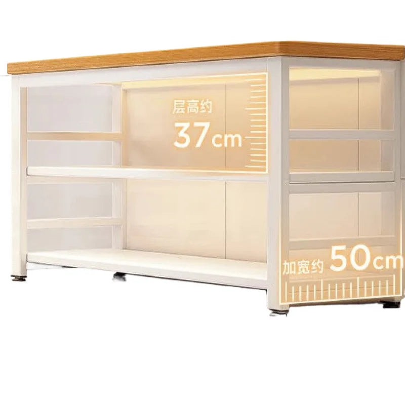 Kitchen Shelves Floor To Ceiling Multi Layer Household Multi Functional Storage Shelves Microwave Oven Storage Shelves
