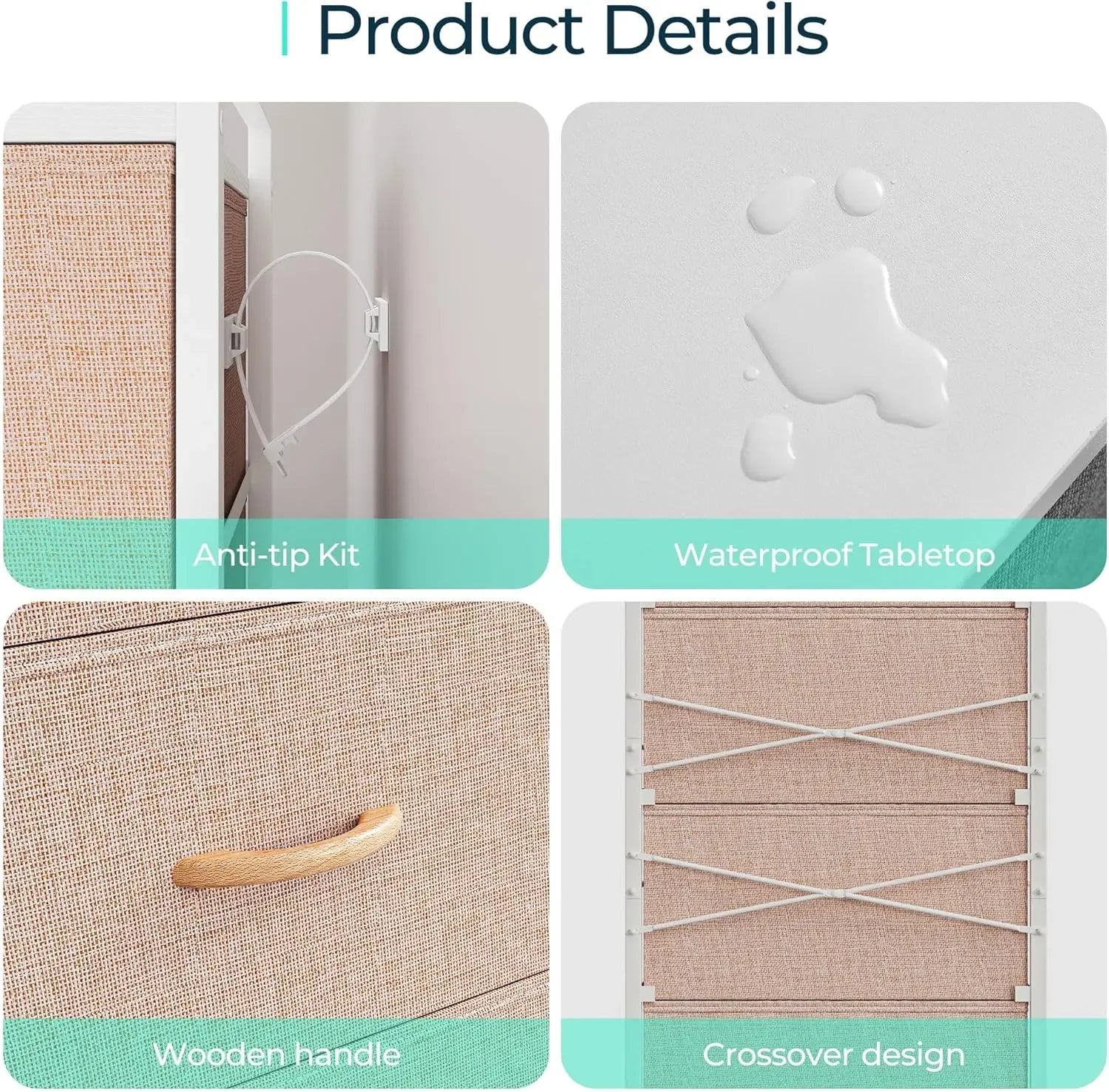 Dresser for Bedroom with 4 Drawers, Tall Dressers Storage Drawers, Tower Organizer Unit for Hallway, Entryway, Closets