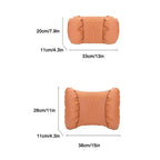 Summer Car Headrest Lumbar Nappa Leather Support Pillow Set Soft Comfortable Breathable Car Neck Pillows Car Seat Accessories
