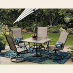 26LB Matte Black Round Umbrella Base for Patio Tables