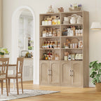 Getone Bookshelf Books wardrobe high wardrobe with 12 compartments 4 doors standing rack for living room office kitchen 115x27x185.5 cm