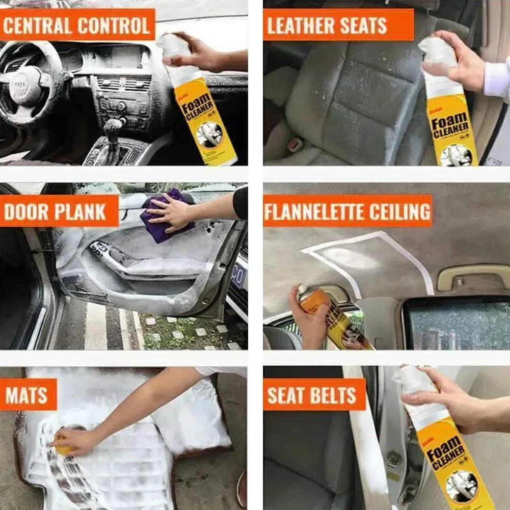 Multi-Purpose Foam Cleaner Spray | Automotive & Home Interior Cleaning Agent