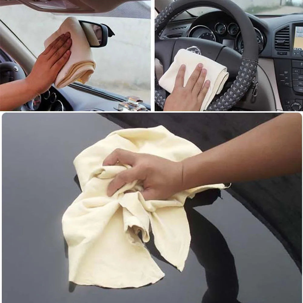 50x80CM Natural Deerskin Leather Clean Cloth Car Home Washing Care Quick Dry Cleaning Towel Super Absorbent Glass Drying Rags
