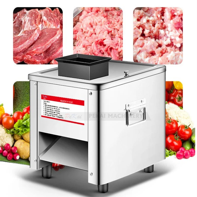 Electric Meat Slicer 150Kg/H 2.5/3.5/5/7MM Commercial Stainless Steel Automatic Vegetable Cutter Grinder Home Appliance