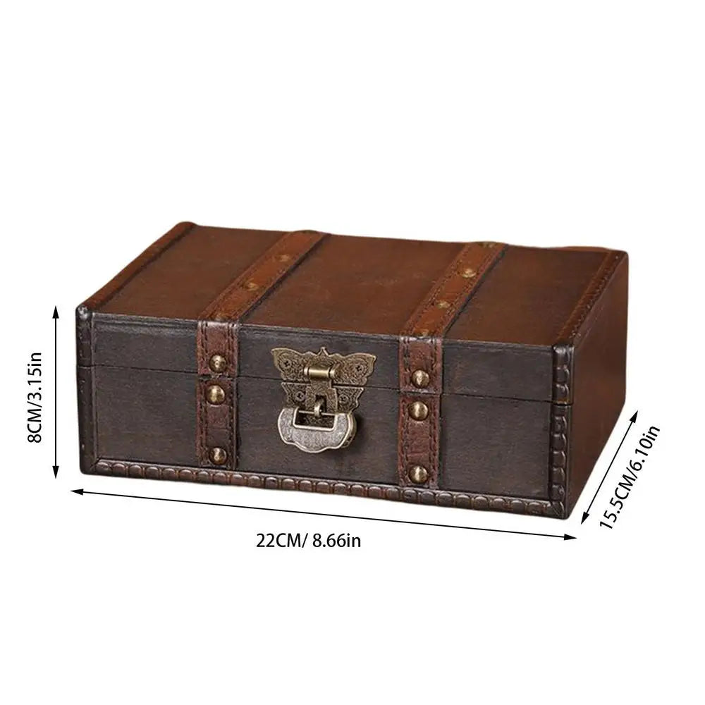 Retro Storage Box Jewelry Wood Wooden Lock Catch Organizers Vintage Gifts Container Sundries Organizer Storage Boxes