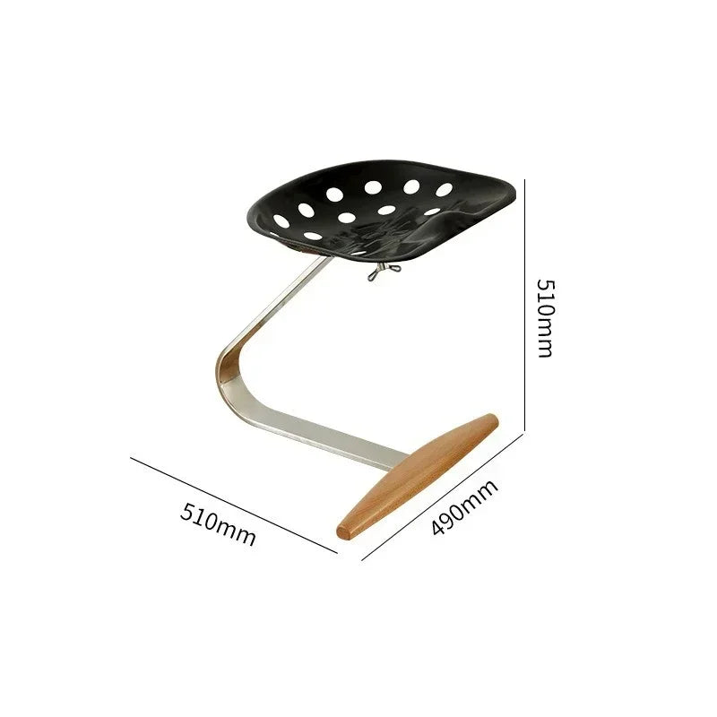 Metal Seat Solid Stainless Steel Stem Steam Treated Beech Wood Base Mezzadro Low Stool Ready Made Foot Rest Italy Stool