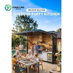 Stainless Steel Outdoor Kitchen Island with LED Lighting and Sink for Patio Garden Poolside BBQ Grill Cabinet with Drawers