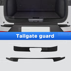 For BYD Song Plus EV DM 2022-2024 Auto Tailgate Guard Door Sill Pedal Carbon Fibre Texture Accessories Leather PU Car Sticker