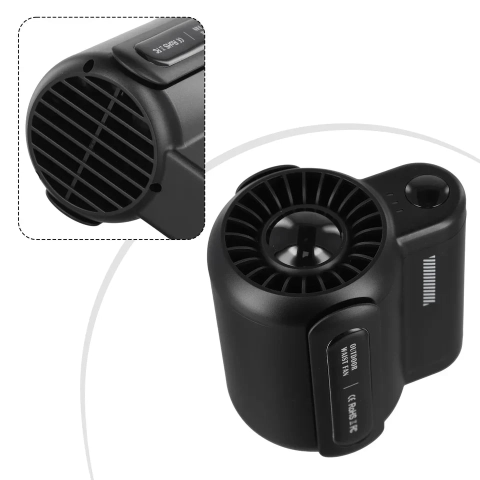 Portable Rechargeable Waist Fan Mini Personal Summer Cooling Fan For T