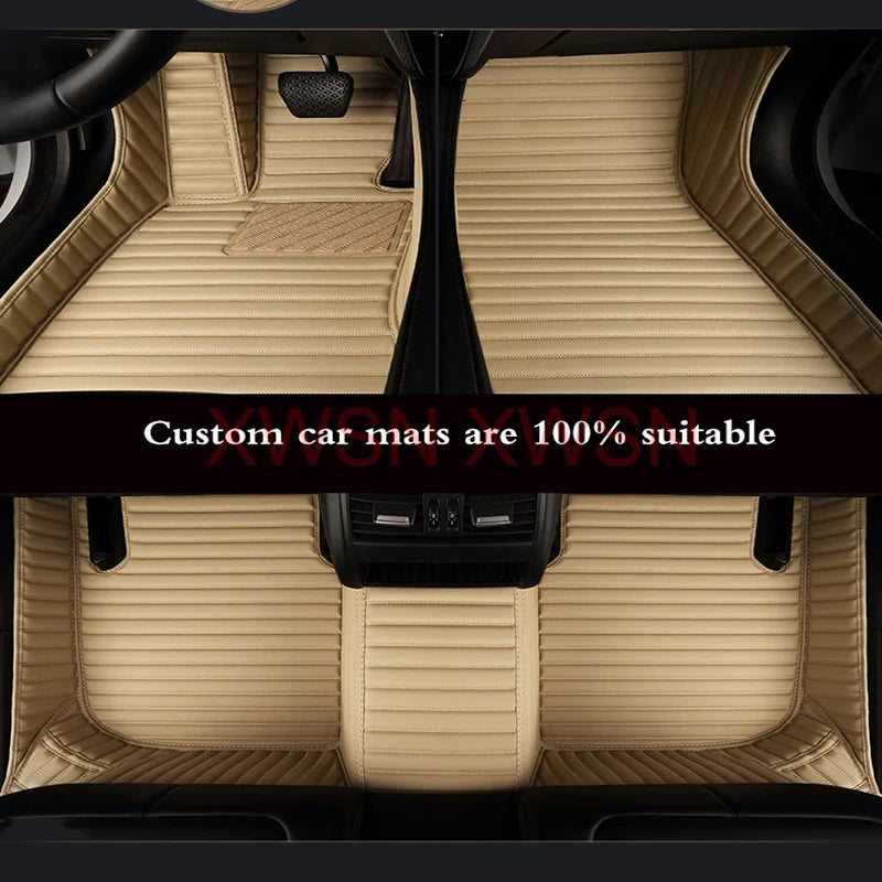 Striped Pu Leather Customized 5D Car Floor Mat for Alfa Romeo Giulia 2015-2021 Stelvio 2016-2021 Interior Accessories Carpet