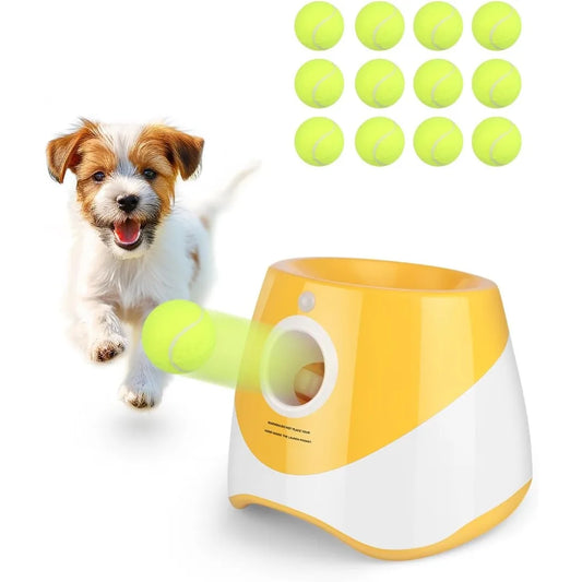 Dog Ball Launcher with 12 Tennis Balls - Automatic Fetch & Training Toy | AlluCanFind
