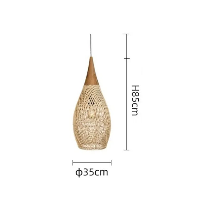 Chinese Retro Handmade Rattan Pendant Light Living Room Hot Pot Restaurant Homestay Zen Decoration Pendant Light