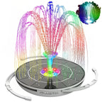 6.5W LED Solar Fountain Pump with Lights, for Bird Bath Pool, Solar Water Fountain with Battery, for Outdoor, Garden Decoration