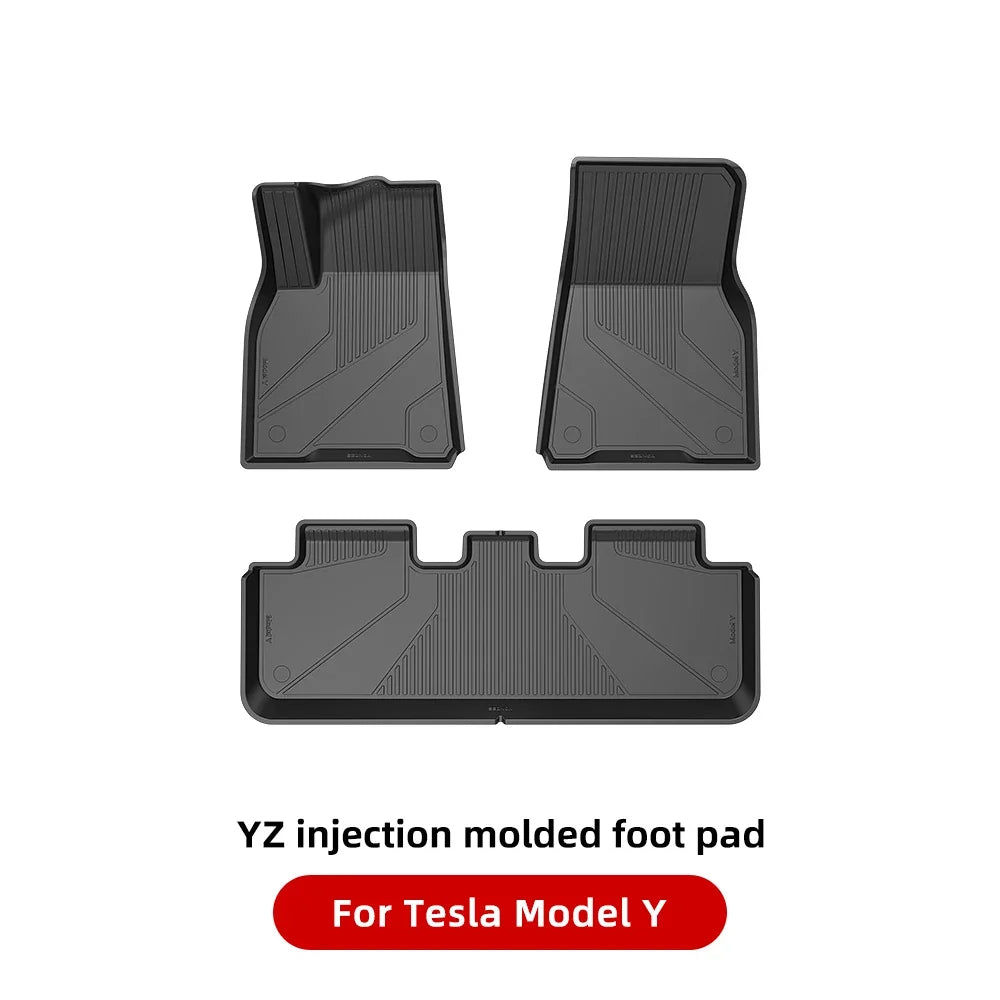 YZ For Tesla Floor Mats Model 3 Y 2021-2024 Car Four Seasons Waterproof Non-slip Floor Mat NEW  TPE Special Car Accessories