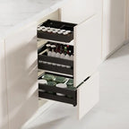 3 Layers Kitchen Cabinet Aluminum Alloy Storage Pull-out Bowl Basket Shelves Organizers Dish Spice Rack Sliding Seasoning Holder