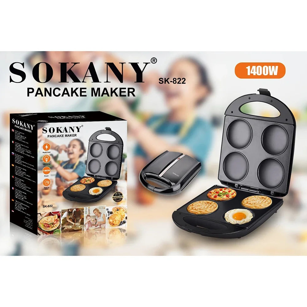 Electric Pancake Pan - Non-stick Coating, Physical Anti-stick Design, Suitable for Breakfast Omelette, Pizza, Cheese Bread