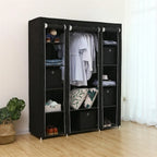 "69" Portable Non-Woven Clothes Closet, Quick & Easy Assembly, Extra Strong & Durable Wardrobe Storage Organizer, Black."