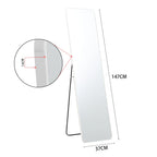 Haodirect Modern Rectangular Floor Mirror, Metal Frame Bedroom Wall Mounted Floor Dressing Mirror, 37cm x 147cm