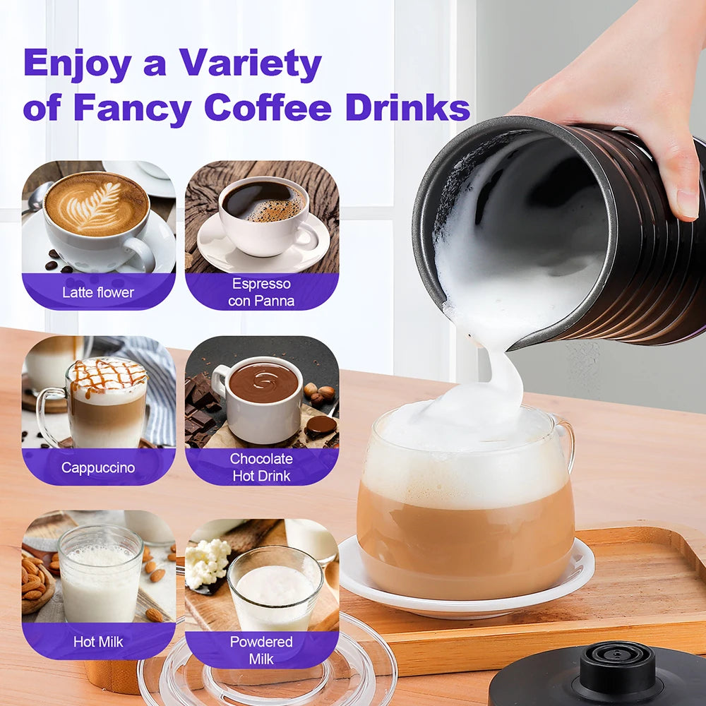 4-IN-1 Electric Milk Frother Milk Foam Machine For Coffee Cappuccino Latte Hot Cold Foam Maker Automatic Milk Frother Foamer