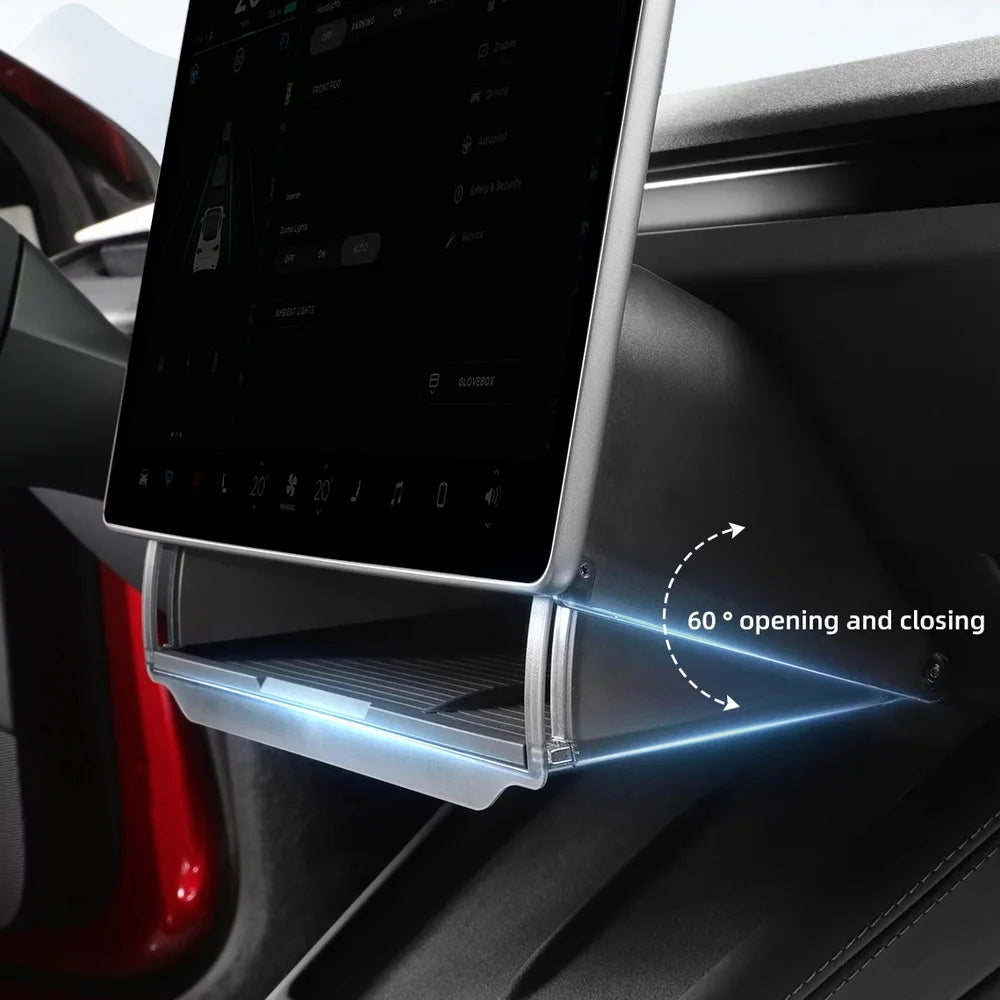 For Tesla Model Y Juniper 2025 Model 3 Highland 2024 Under-Screen Hidden Storage Box Behind Screen Center Console Organizer Case