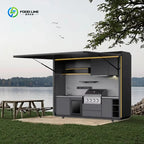 Customized Outdoor Cooking Motorised Premium Style Outdoor Kitchen Easy Install Combined Sink and Fridge for Backyard Gatherings