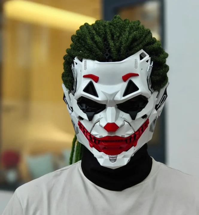 Rechargeable LED Helmet Mask Futuristic Light-Up Face Cover for Rave Festival Cosplay Party RGB Programmable Adjustable Gear