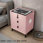 Minimally Modern Intelligent Bluetooth Speaker Bedside Table Household Smart Cabinet with Lights and Wireless Charging