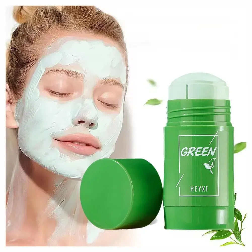 Green Tea & Eggplant Solid Mud Mask - Deep Cleansing, Oil Control, Pore Shrinking & Blackhead Remover | AlluCanFind