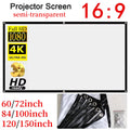 16:9 Ratio Hight-density Portable Projection Screen 1080P 3d 4K HD Projector Movie 60-150 Inchs for Home Office (Translucent)