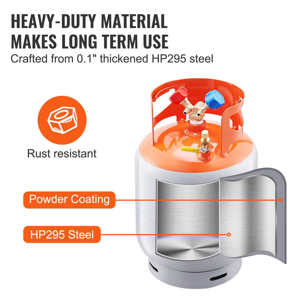 SucceBuy Refrigerant Recovery Tank 30 LBS Cylinder Tank 400 psi Refrigerant Recovery Reclaim with Y-Valve for Liquid/Vapor