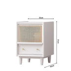 Rattan Weaving Bedroom Furniture, Bedside Table, Multifunctional Small Side Storage Cabinet, Solid Wood Night Stand Customized