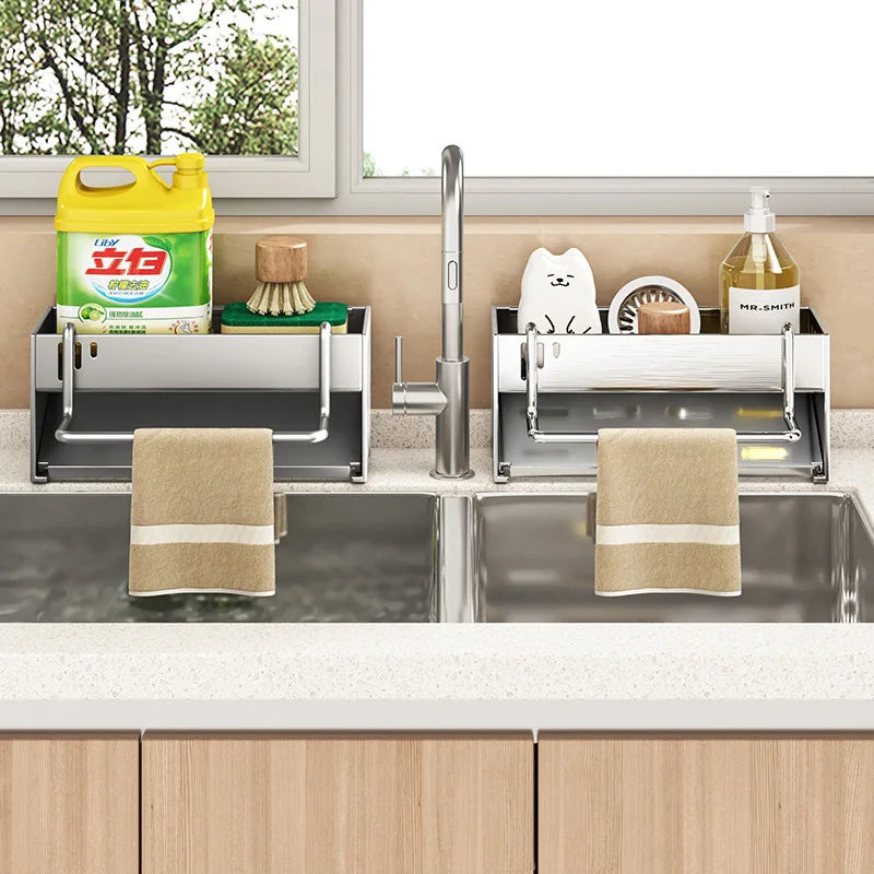 Kitchen Rack Multi-purpose Storage Rack Rag Drain Rack Household Multi-functional Scouring Cloth Steel Wire Ball Sponge Storage
