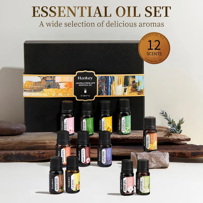 10ml Essential Oil Aromatherapy Gift Box Air Humidifier Household Water-soluble Lavender Rose Eucalyptus White Peach Oolong