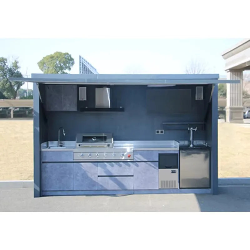 Backyard Outdoor Kitchen Pod Modular Cooking Station for Patio Garden BBQ Party Portable Island Weatherproof Heavy Duty Compact