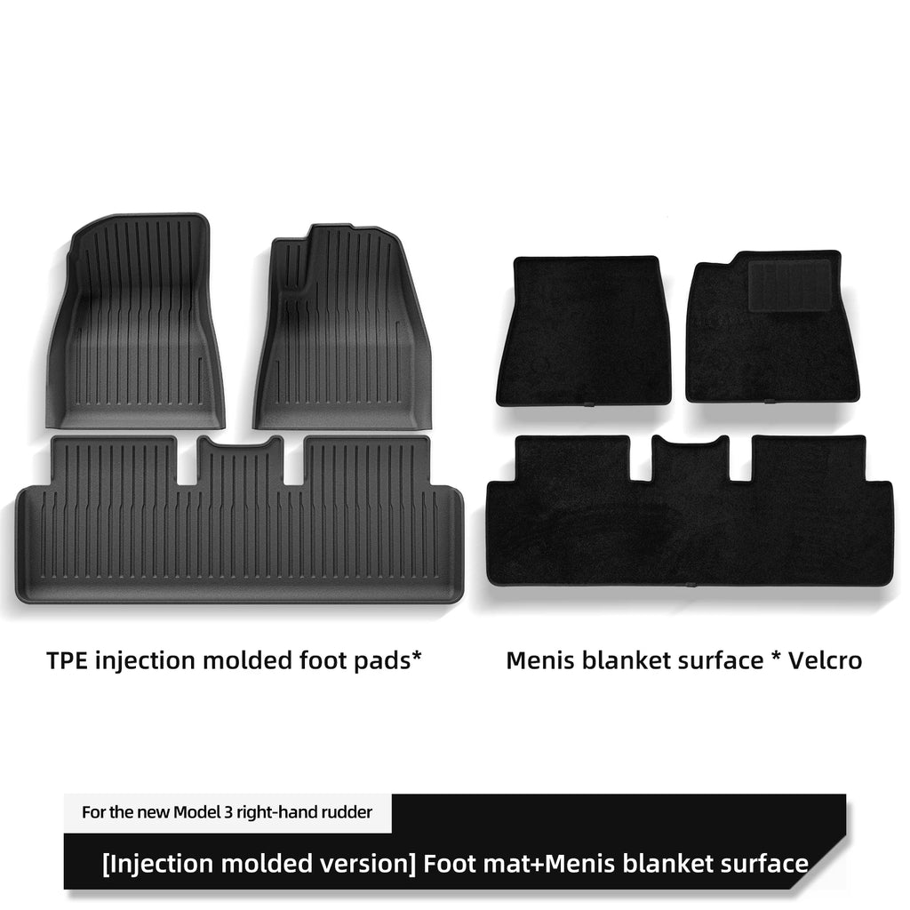 For Tesla Model 3 Highland Floor Mats 2024 Car Accessories TPE Waterproof Foot Pad Front Rear Trunk Mat Rear Seat Backrest Pad