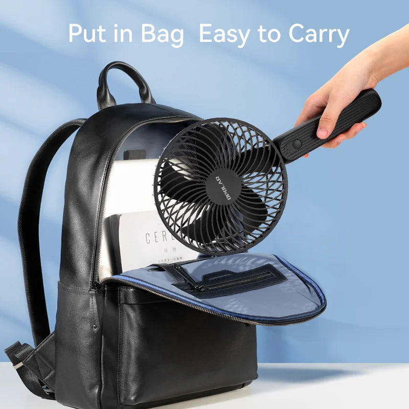 Opolar 10000mAh Handheld Mini Fan Foldable Camping Fan Silent Strong W