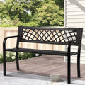 Outdoor Metal Patio Bench Porch Park Bench Cast Iron Sturdy Steel Garden Bench