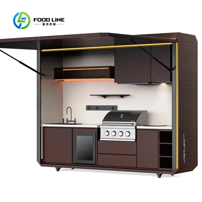 Customized Commercial Outdoor Kitchen Cabinets with Complete BBQ Setup for Backyard Patio Garden Durable & Weather-Resistant