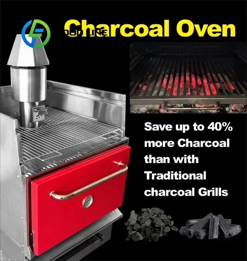 Commercial Kitchen Equipment Kabab Grill Machine BBQ Meat Charcoal Broiler Grill Oven With/Without Cabinet for Restaurant