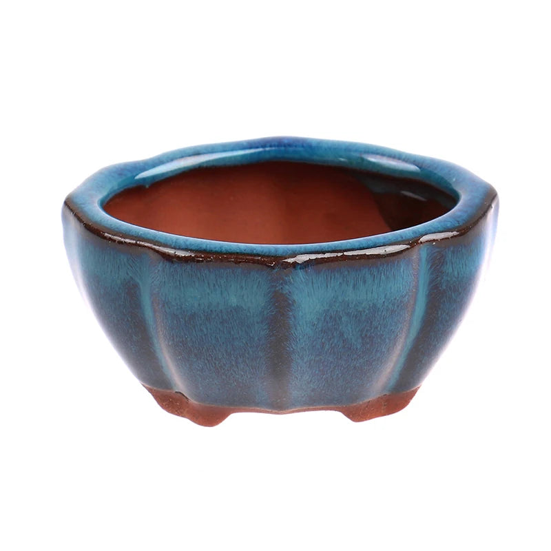 1PC 7.5x5.7x4cm Minimalist Appearance And Color Bonsai Flowerpot Ceramic Craft Plant Pot Planter Garden Decor