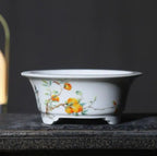2025 Yixing Purple Sand Flowerpot Ceramic Hand-Made Landscape Bonsai Pot Chinese Style Classical Flower Pot Home Decor 1PCS