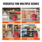 SucceBuy 6PCS Shopping Baskets 39L Rolling Shopping Carts with Handles & Wheels Portable  for Supermarkets Retail Stores Grocery