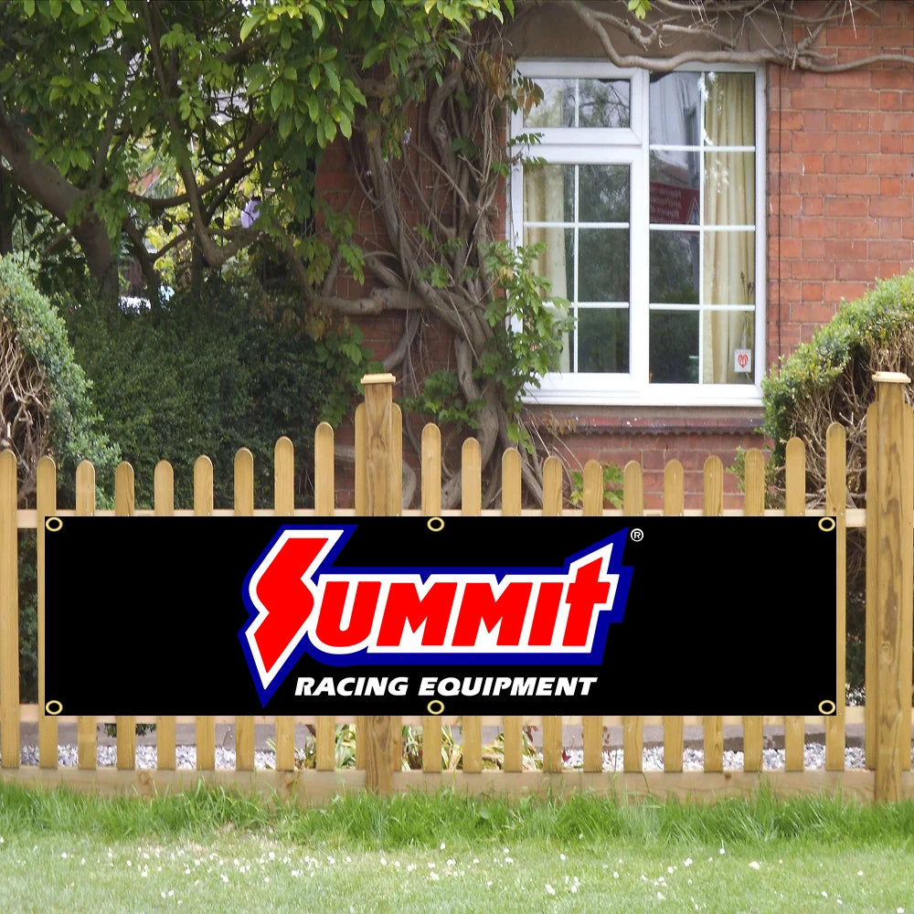 60X240cm Summits Racing Car Banner Flag Polyester Printed Garage or Outdoor Decoration Tapestry