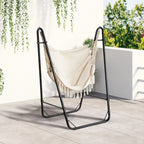 Outsunny Hammock Chair w/ Metal Stand, Hammock Swing w/ Side Pocket